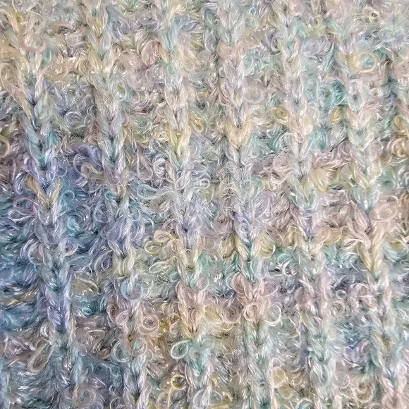 Nwot Vintage Twee Coquette Scalloped Hem Open Front Sweater Rainbow Knit - Picture 6 of 6